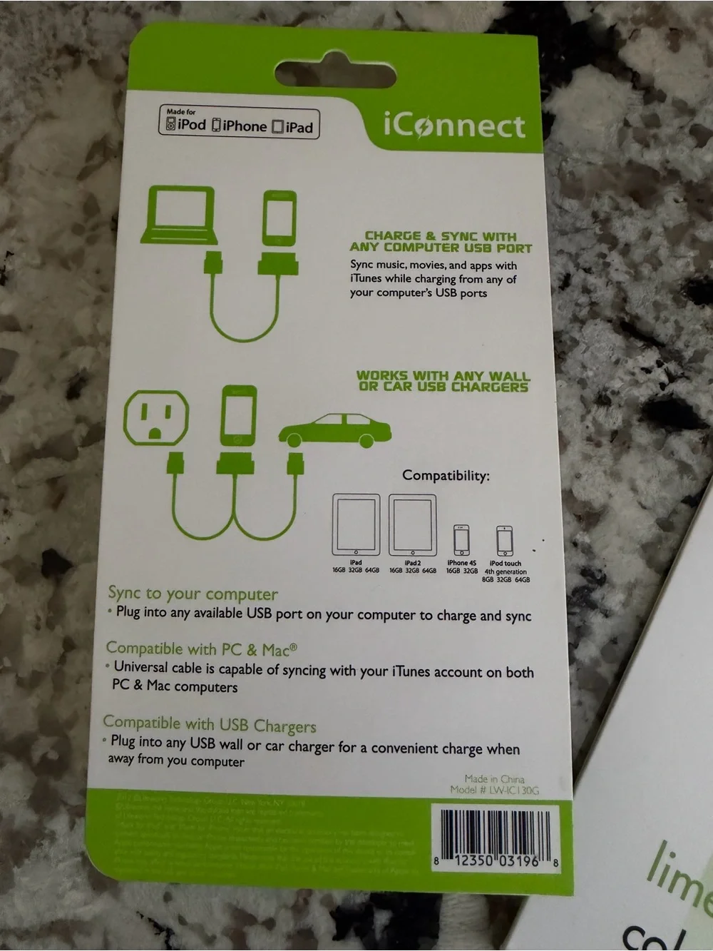 iHome Lime Green iPad Color Guard Screen Protector & iConnect 5ft Charge Cable